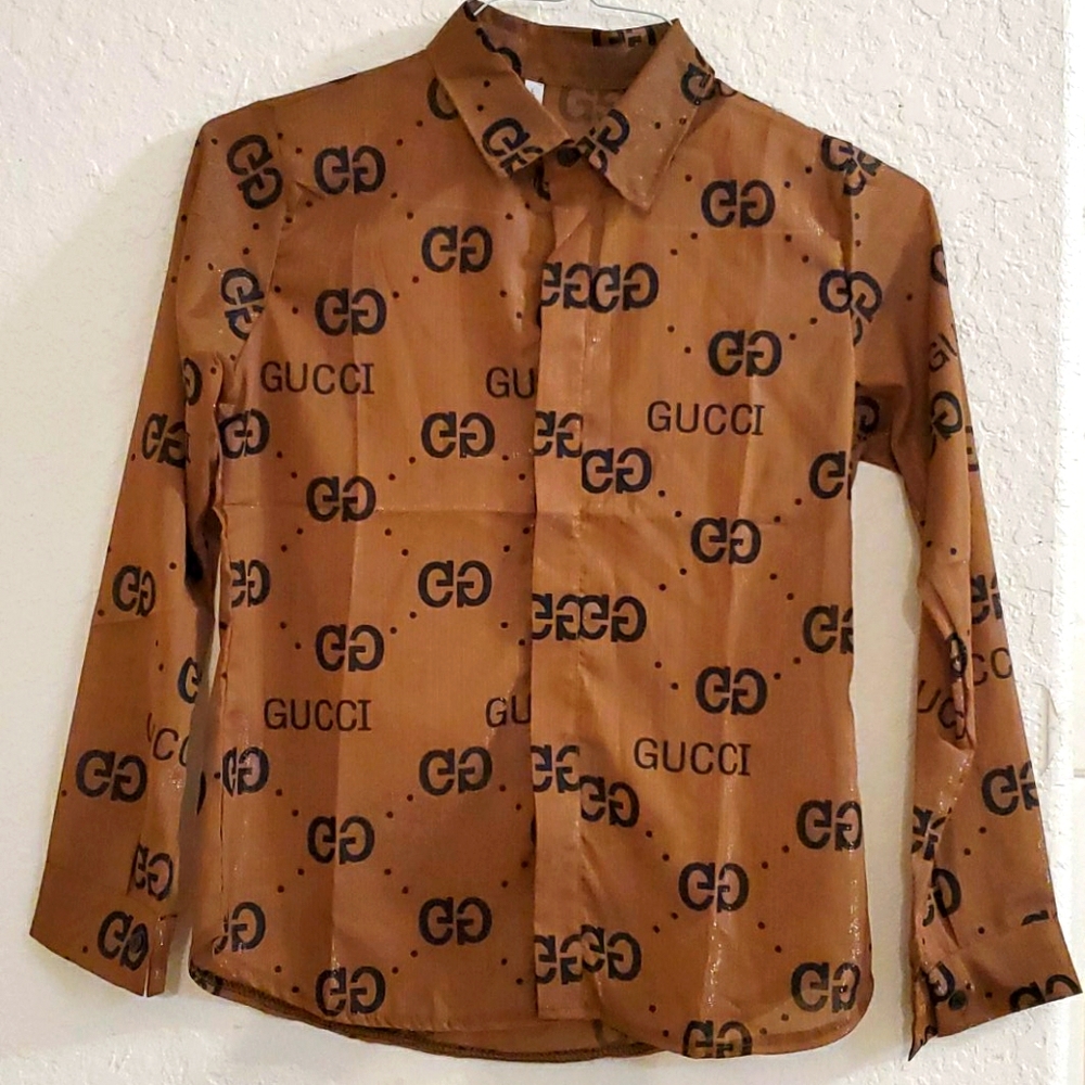 Brown sequin shirt